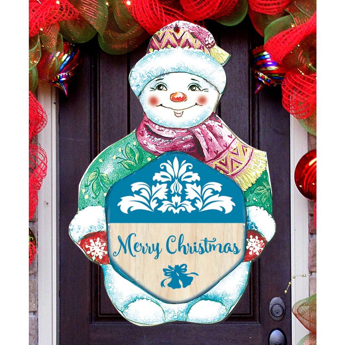 Snowman Christmas Door Decor by G. DeBrekht - Christmas Santa Snowman Decor - 8116101H