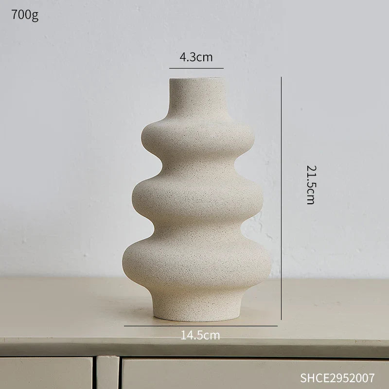 Nordic Style White Ceramic Vase Modern Home Decor