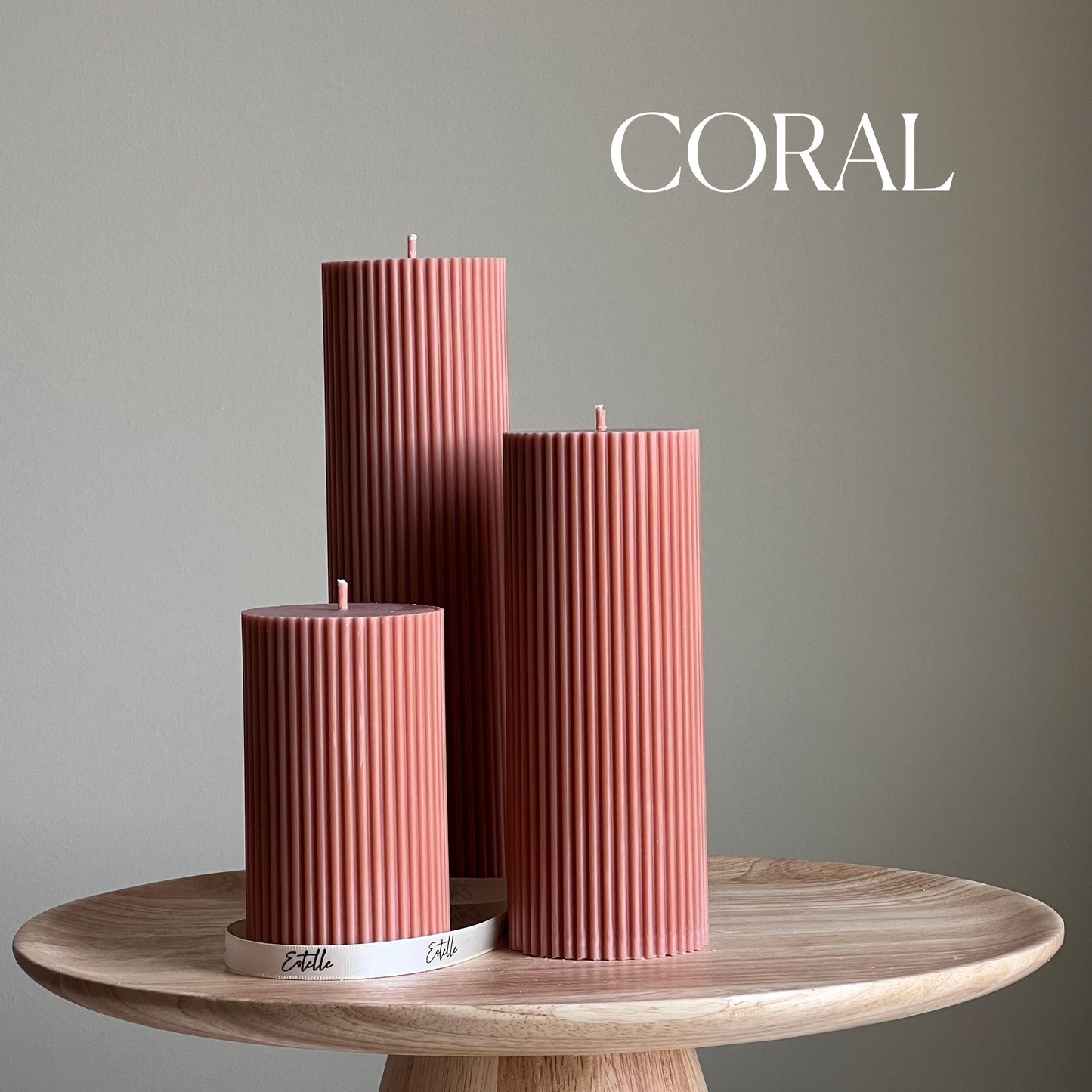 Ribbed Pillar Candle | Soy Wax Candle | Decorative Candle | Aesthetic Handmade Candle| Shaped White Candle| Unscented Candles| Unique Candle