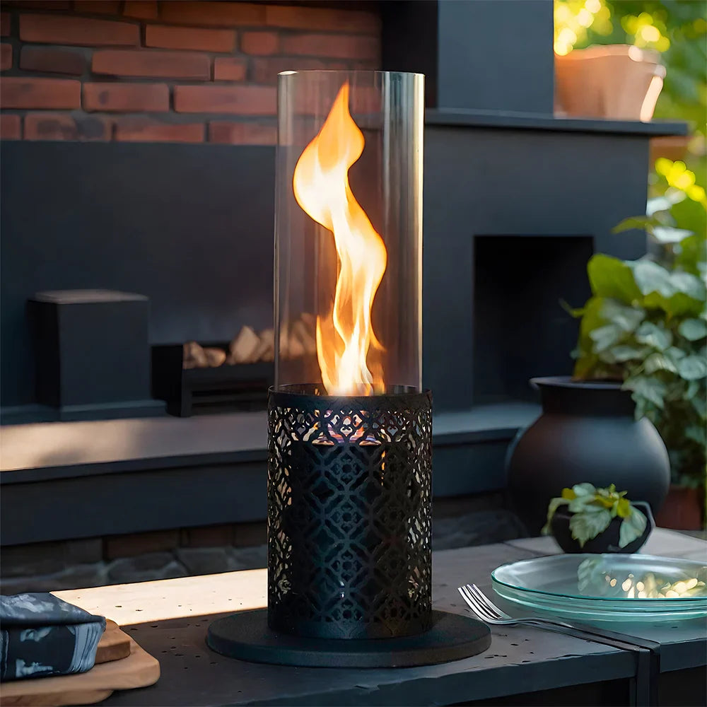 15.3"H Spiral Flame Fireplace-4