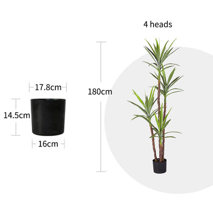 NNEAGS 180cm Artificial Natural Green Dracaena Yucca Tree Fake Tropical Indoor Plant Home Office Decor