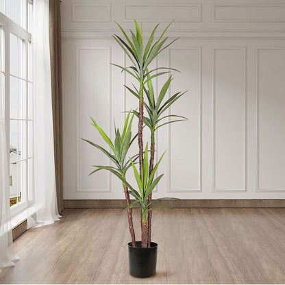 NNEAGS 180cm Artificial Natural Green Dracaena Yucca Tree Fake Tropical Indoor Plant Home Office Decor