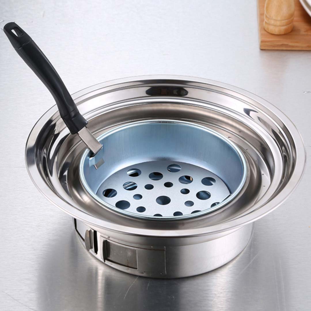 NNEAGS BBQ Grill Stainless Steel Portable Smokeless Charcoal Grill Home Outdoor Camping-3