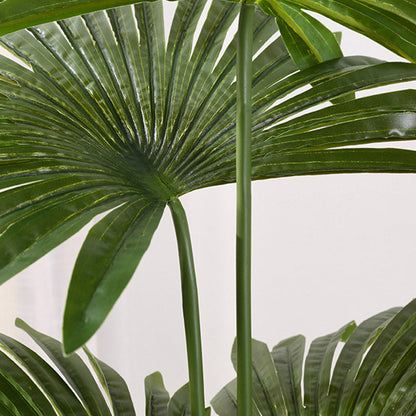 NNEAGS 120cm Artificial Natural Green Fan Palm Tree Fake Tropical Indoor Plant Home Office Decor