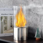 JHY DESIGN Portable Tabletop Firepit – Cylindrical Glass, 25cm H, Bio Ethanol Ventless, Indoor/Outdoor