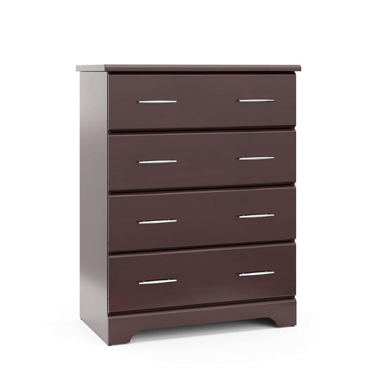 Brookside 4 Drawer Dresser (Espresso) – GREENGUARD Gold Certified, Dresser for Nursery, 4 Drawer Dresser, Kids Dresser, Nursery Dresser Drawer Organizer, Chest of Drawers
