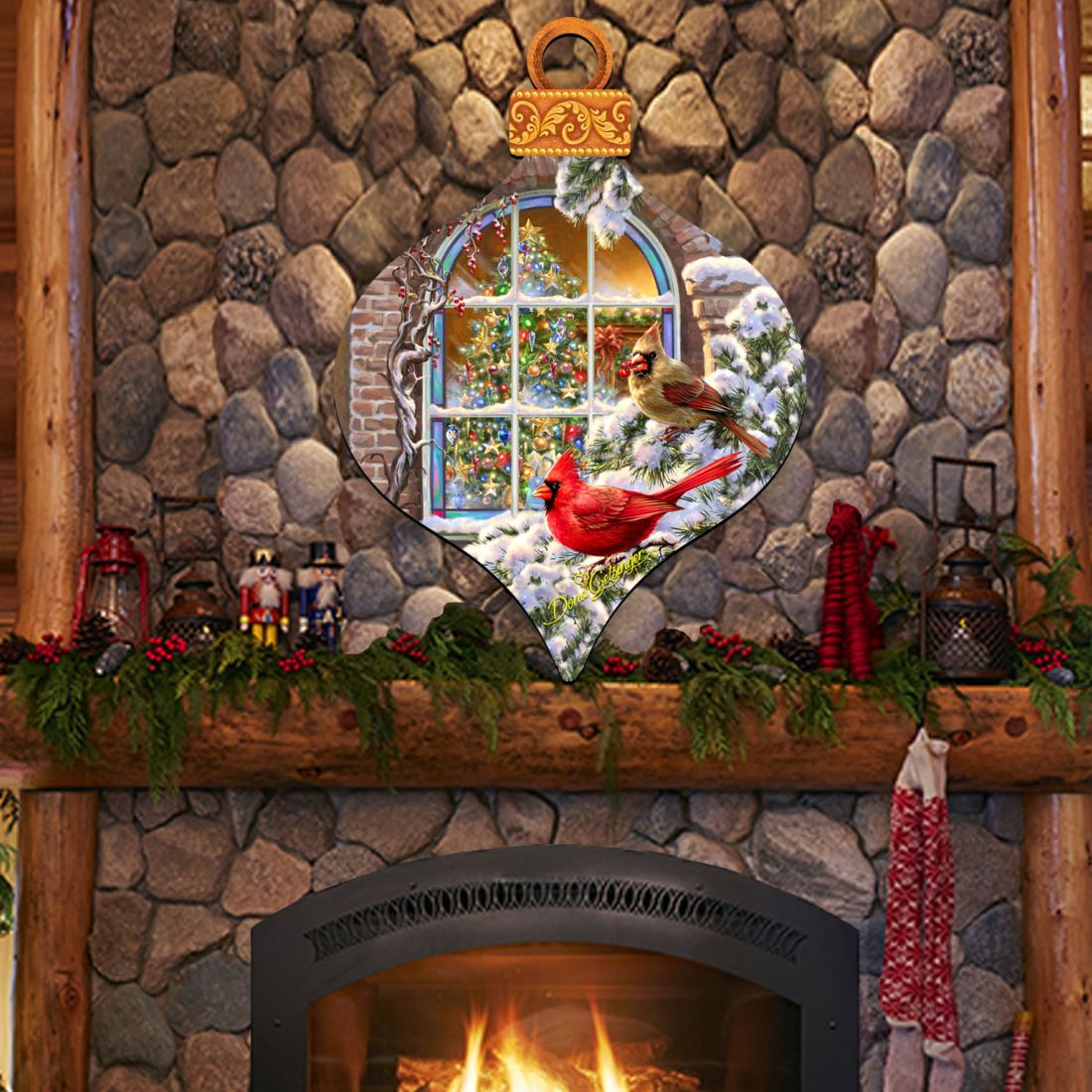 Christmas Birds Holiday Door Decor by D. Gelsinger - Christmas Decor - 8131110H-1318