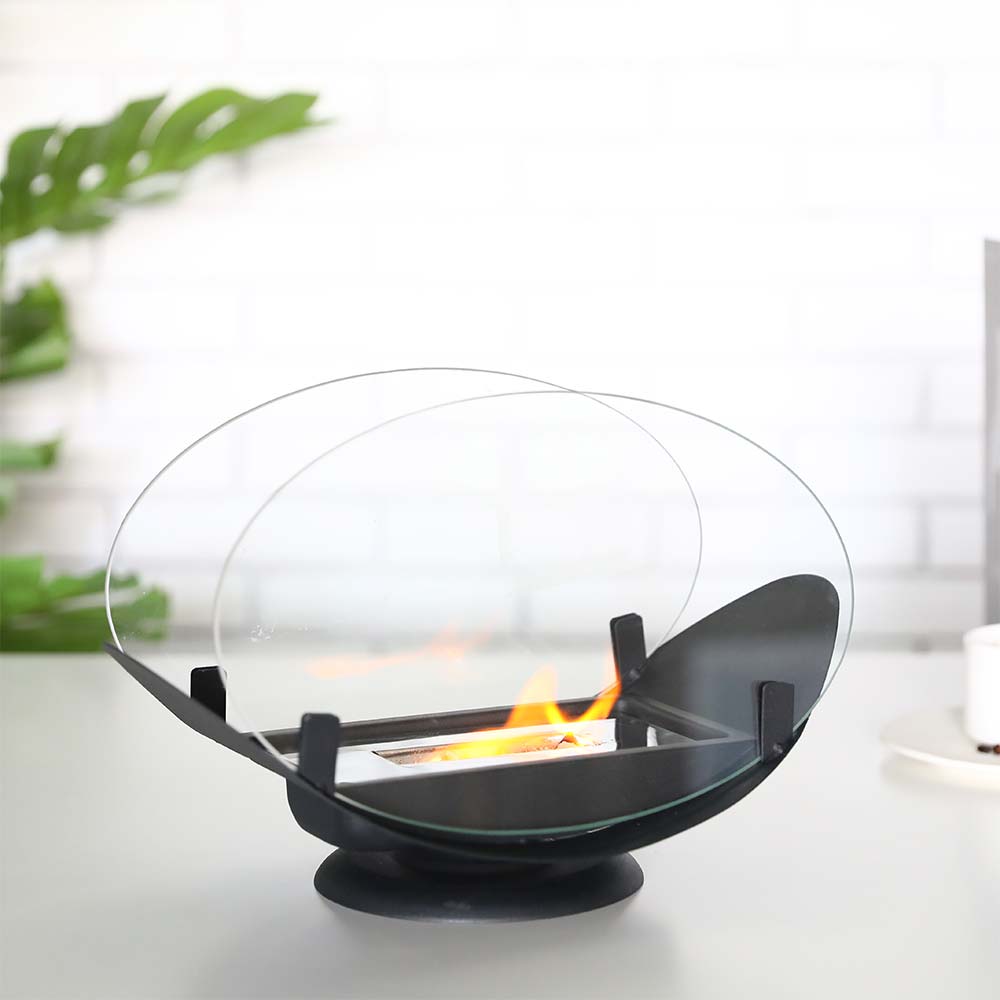 24.5 cm High Portable Tabletop Fireplace | Ventless Bio-Ethanol Fire Pit for Indoor & Outdoor Use | Elegant Decorative Flame-3
