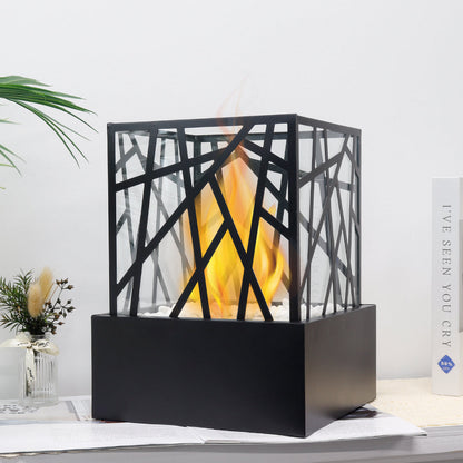 JHY DESIGN Portable Fire Pit Bowl 29cm H – Clean-Burning Bio Ethanol, Ventless, Indoor/Outdoor