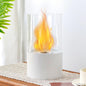 JHY DESIGN Tabletop Fire Bowl 29cm H – Bio Ethanol, Ventless, Cylindrical Glass, Indoor/Outdoor
