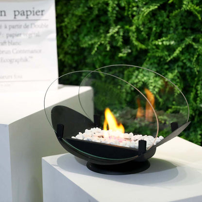 24.5 cm High Portable Tabletop Fireplace | Ventless Bio-Ethanol Fire Pit for Indoor & Outdoor Use | Elegant Decorative Flame-4