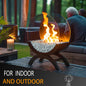 Portable Round Tabletop Fireplace 48cm H – Clean Burning Bio Ethanol, Ventless Glass Fire Bowl,