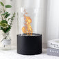 JHY DESIGN Tabletop Fire Bowl 29cm H – Bio Ethanol, Ventless, Cylindrical Glass, Indoor/Outdoor