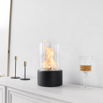 10.5 Inch High Portable Tabletop Fireplace | Compact Ventless Bio-Ethanol Fire Bowl for Indoor & Outdoor Decor
