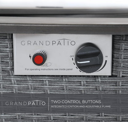 Modular Wicker Outdoor Furniture Set with Fire Pit