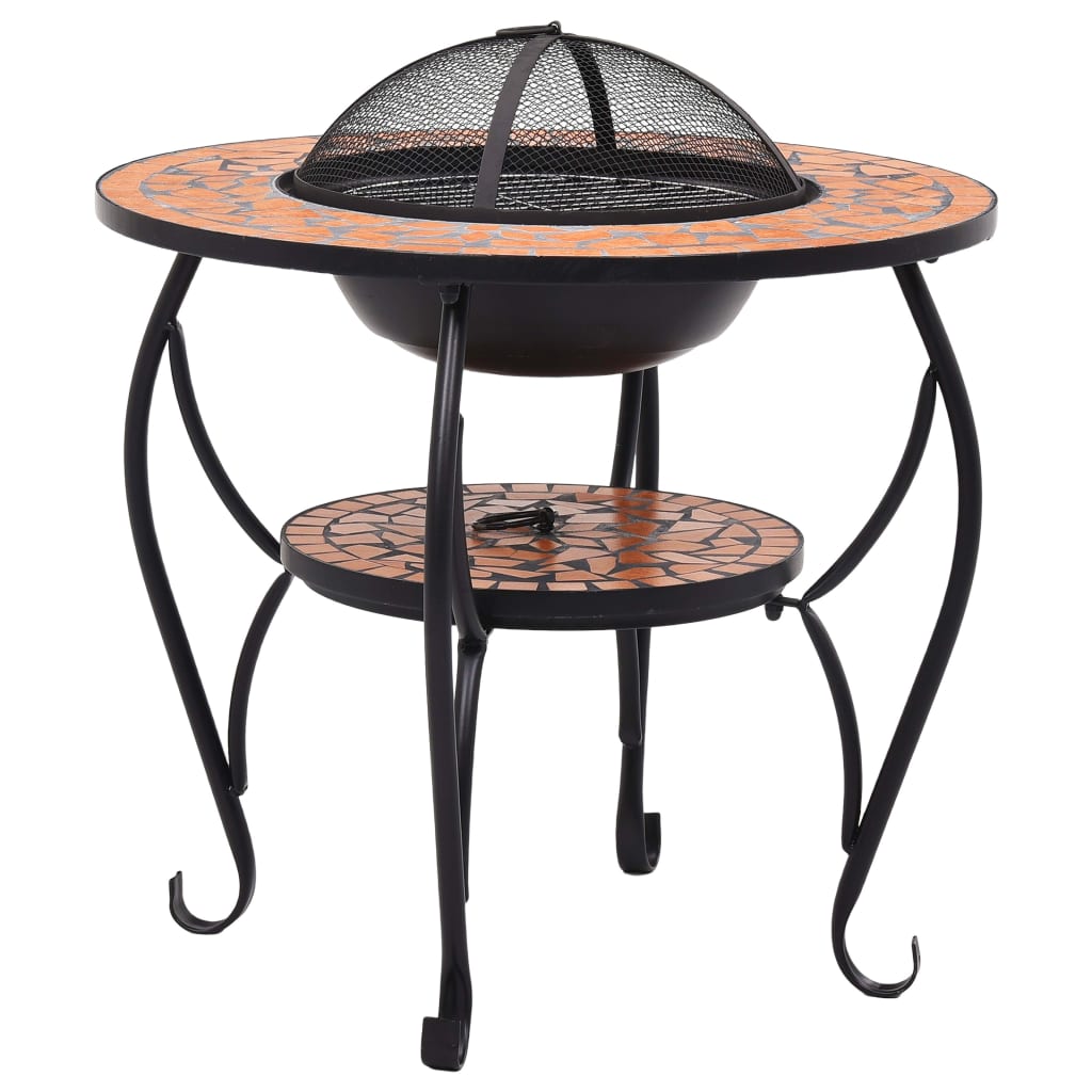 NNEVL Mosaic Fire Pit Table Terracotta 68 cm Ceramic