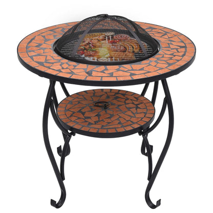 NNEVL Mosaic Fire Pit Table Terracotta 68 cm Ceramic