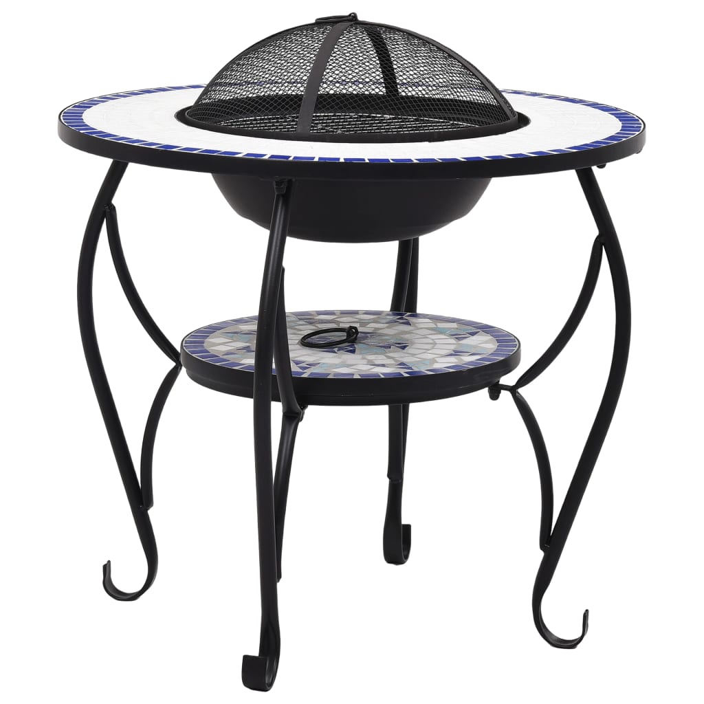 NNEVL Mosaic Fire Pit Table Blue and White 68 cm Ceramic-1