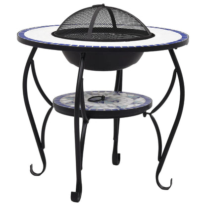 NNEVL Mosaic Fire Pit Table Blue and White 68 cm Ceramic-1