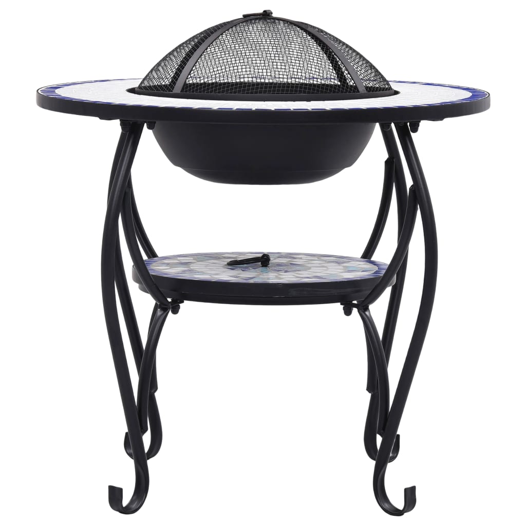 NNEVL Mosaic Fire Pit Table Blue and White 68 cm Ceramic-4