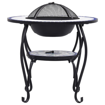 NNEVL Mosaic Fire Pit Table Blue and White 68 cm Ceramic-4