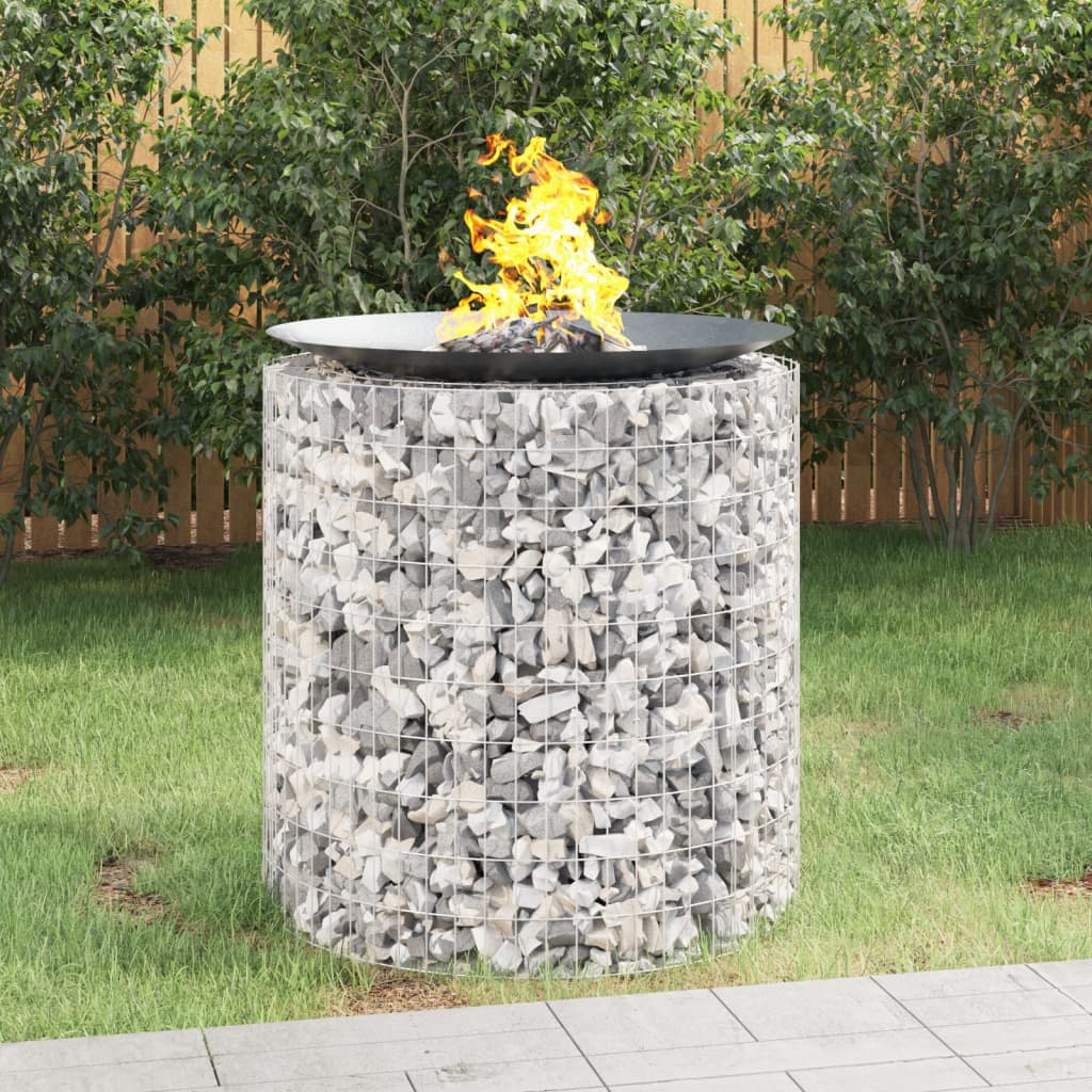 NNEVL Gabion Fire Pit Ø 100 cm Galvanised Iron