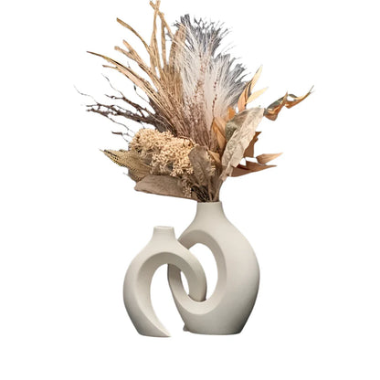NNEOBA Hollow Ceramic Vase Set for Modern Decor