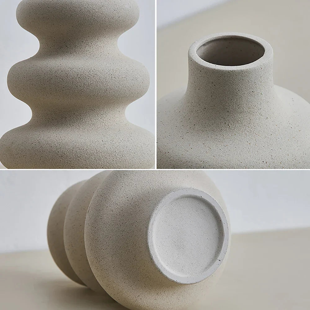 Nordic Style White Ceramic Vase Modern Home Decor