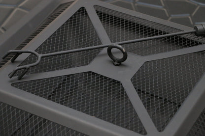 NNEDSZ 18" Square Metal Fire Pit Outdoor Heater