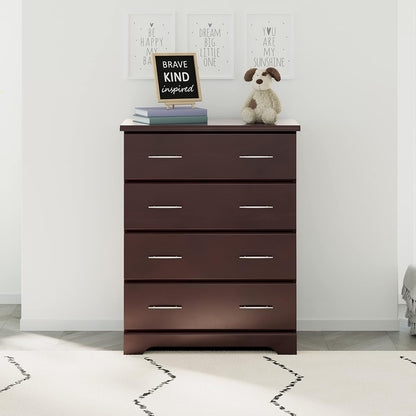 Brookside 4 Drawer Dresser (Espresso) – GREENGUARD Gold Certified, Dresser for Nursery, 4 Drawer Dresser, Kids Dresser, Nursery Dresser Drawer Organizer, Chest of Drawers
