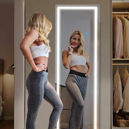 56"x18" LED Full Length Mirror: 3 Color Lights