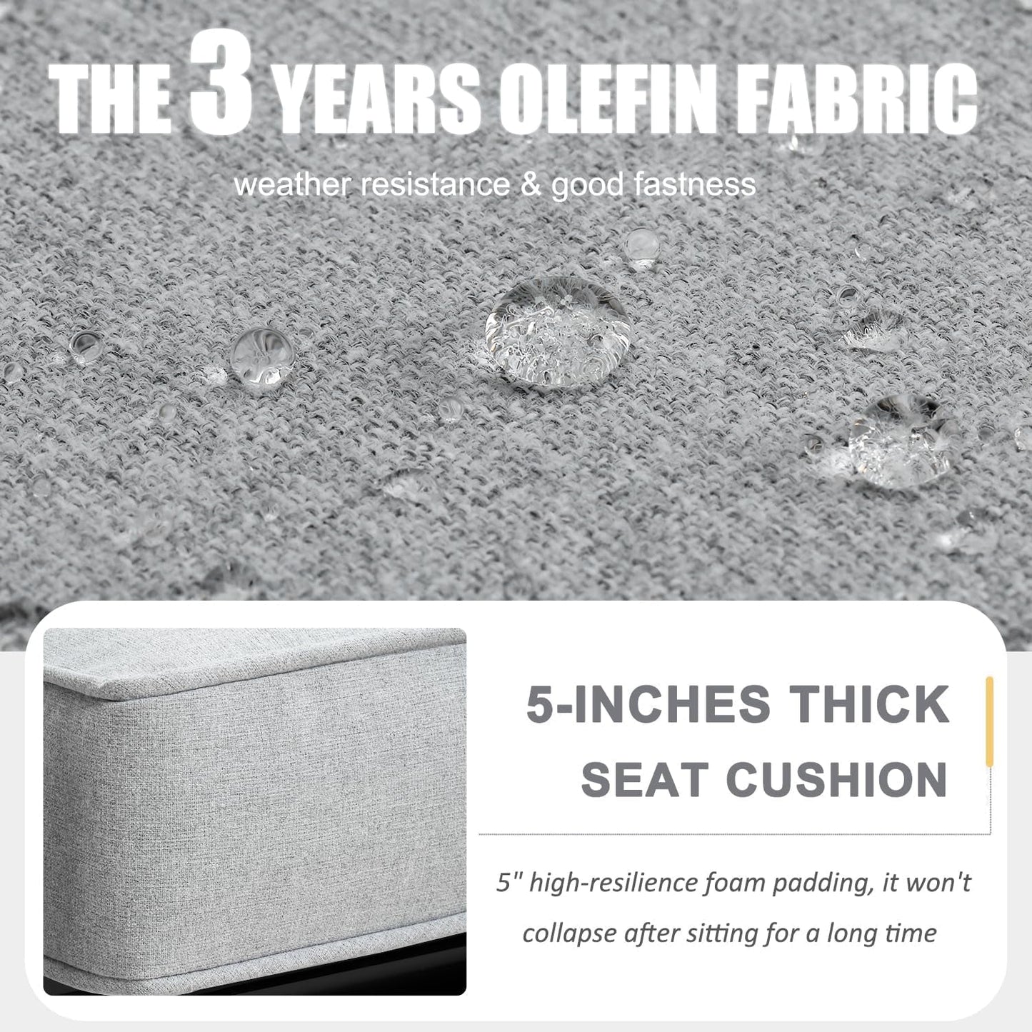 Aluminum Outdoor Patio Sectional Set With Fire Pit Table