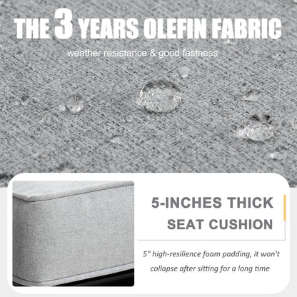 Aluminum Outdoor Patio Sectional Set With Fire Pit Table