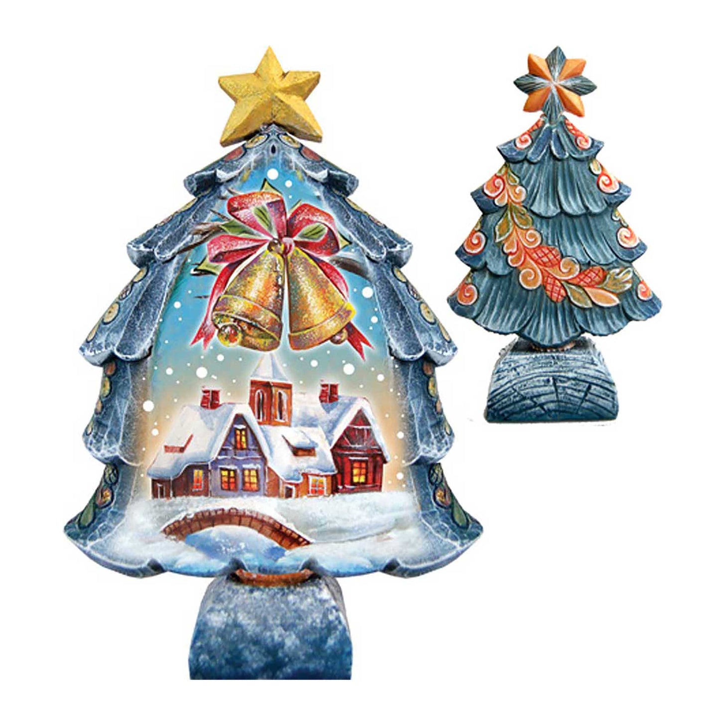 Christmas Tree Santa with Kids Handcrafted Christmas Figurine - G. DeBrekht - Christmas Santa Snowman Decor - 588033S