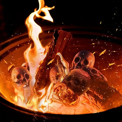 6pcs Ceramic Human Skull Fire Logs -  Fire Pits & Fireplaces-2