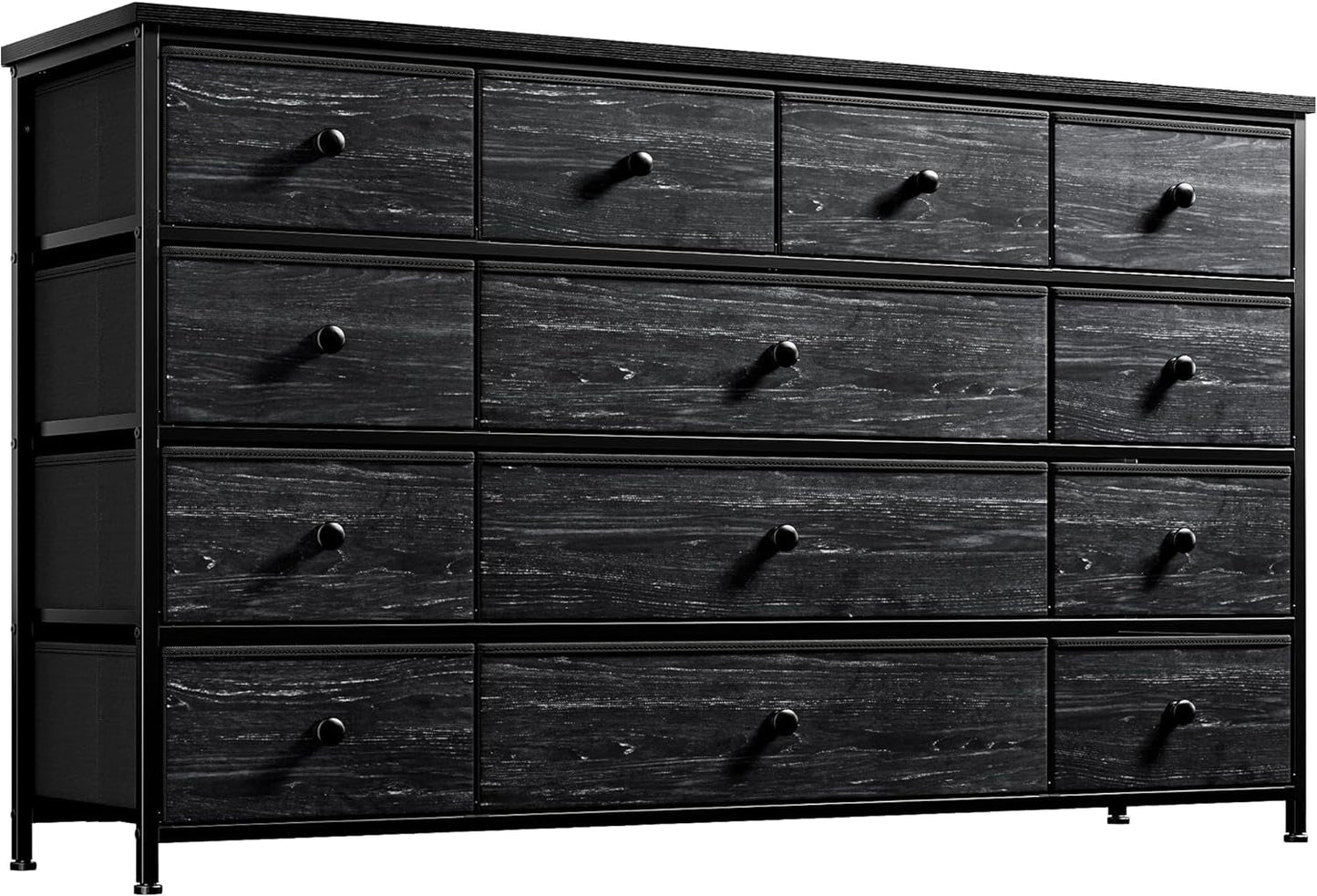 Black Dresser, Dresser for Bedroom with 13 Storage Drawers, Dressers & Chests of Drawers for 55" TV, Black Dresser for Bedroom, Long Dresser for Closet, Entryway