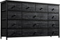 Black Dresser, Dresser for Bedroom with 13 Storage Drawers, Dressers & Chests of Drawers for 55" TV, Black Dresser for Bedroom, Long Dresser for Closet, Entryway