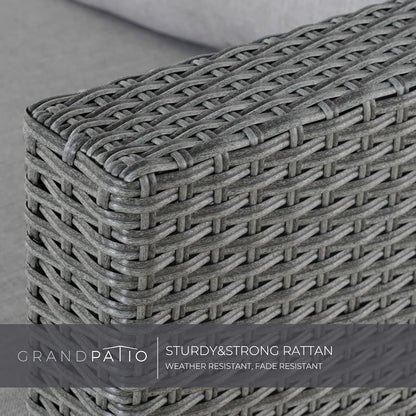 Modular Wicker Outdoor Furniture Set with Fire Pit