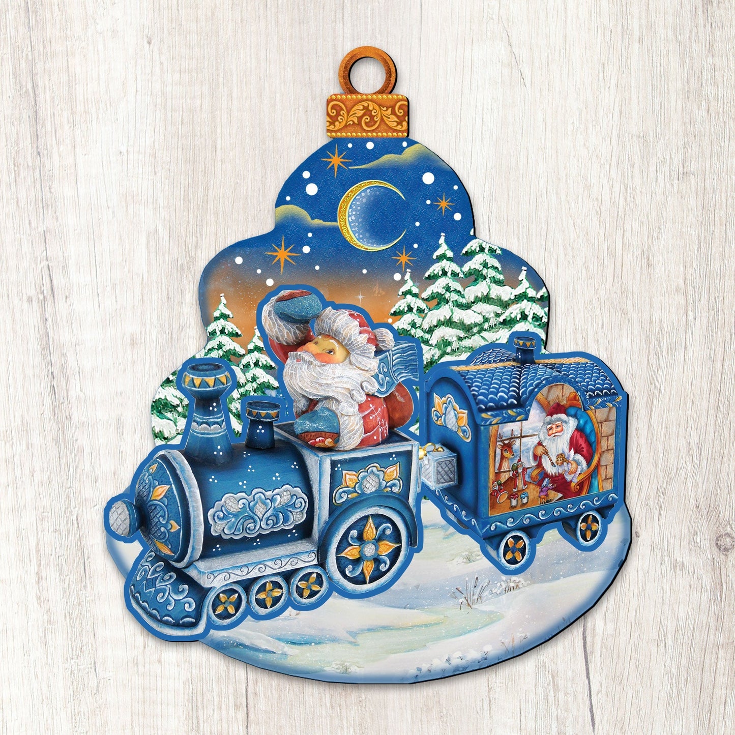 Christmas Train Christmas Door Decor by G. DeBrekht - Christmas Santa Snowman Decor - 8112180H