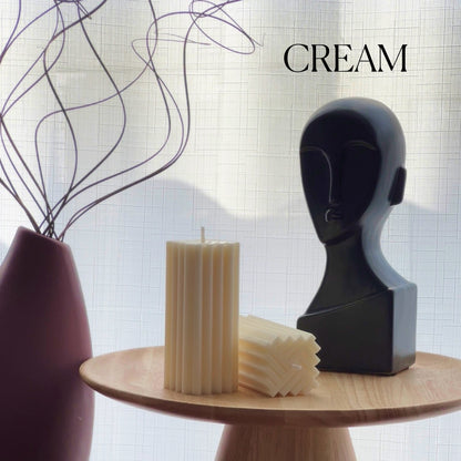 Geometric Pillar Soy Wax Candle: Modern Minimalist Decor