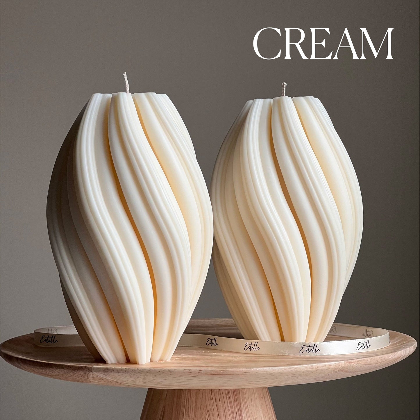 Tall Swirl Soy Wax Candle | Modern Home Decor