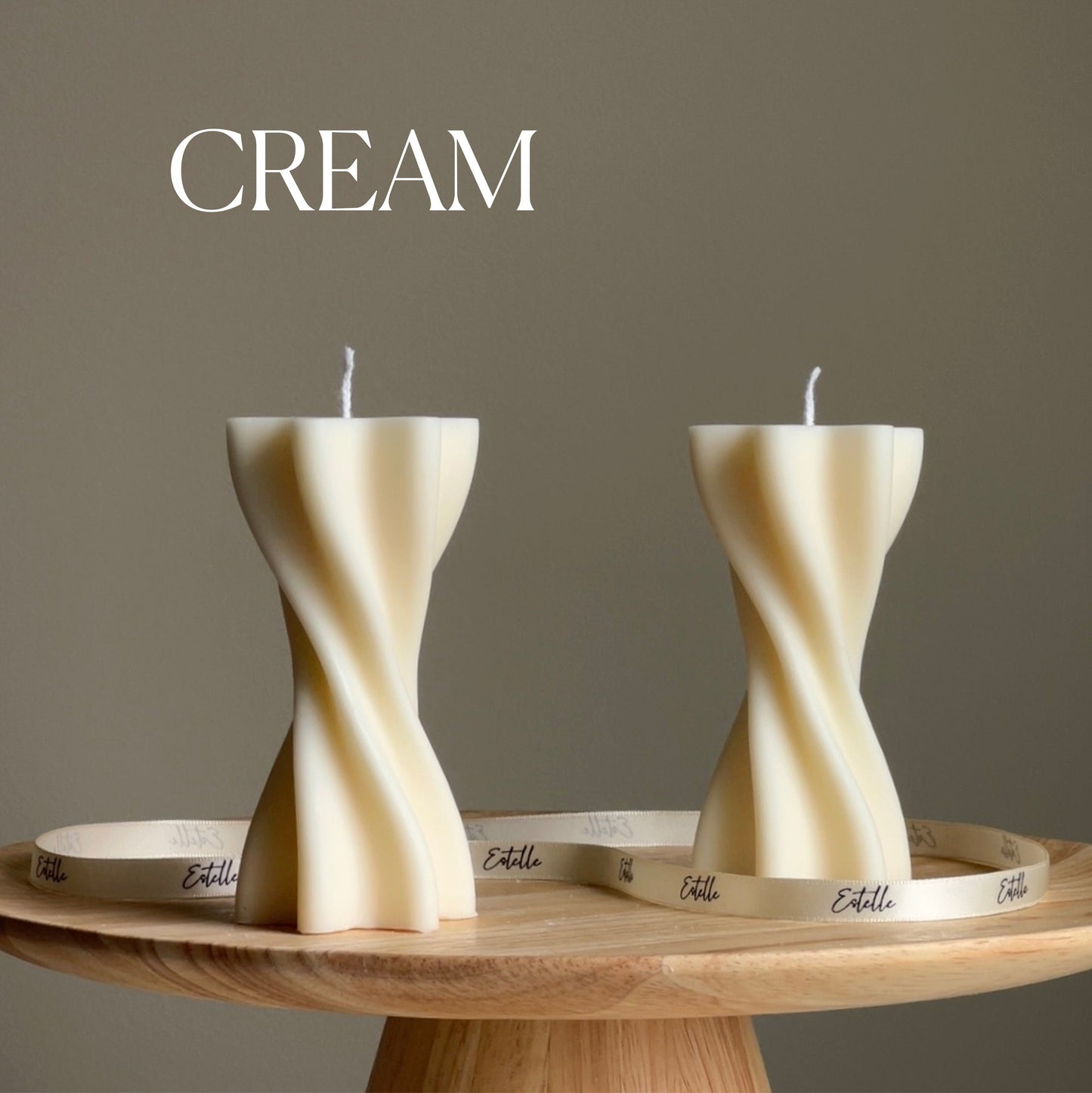 Wavy Swirl Pillar Candle| Soy Wax Candle| Decorative Pillar Candle| Aesthetic Handmade Decor| Shaped Candle| Unscented Candles|Unique Candle