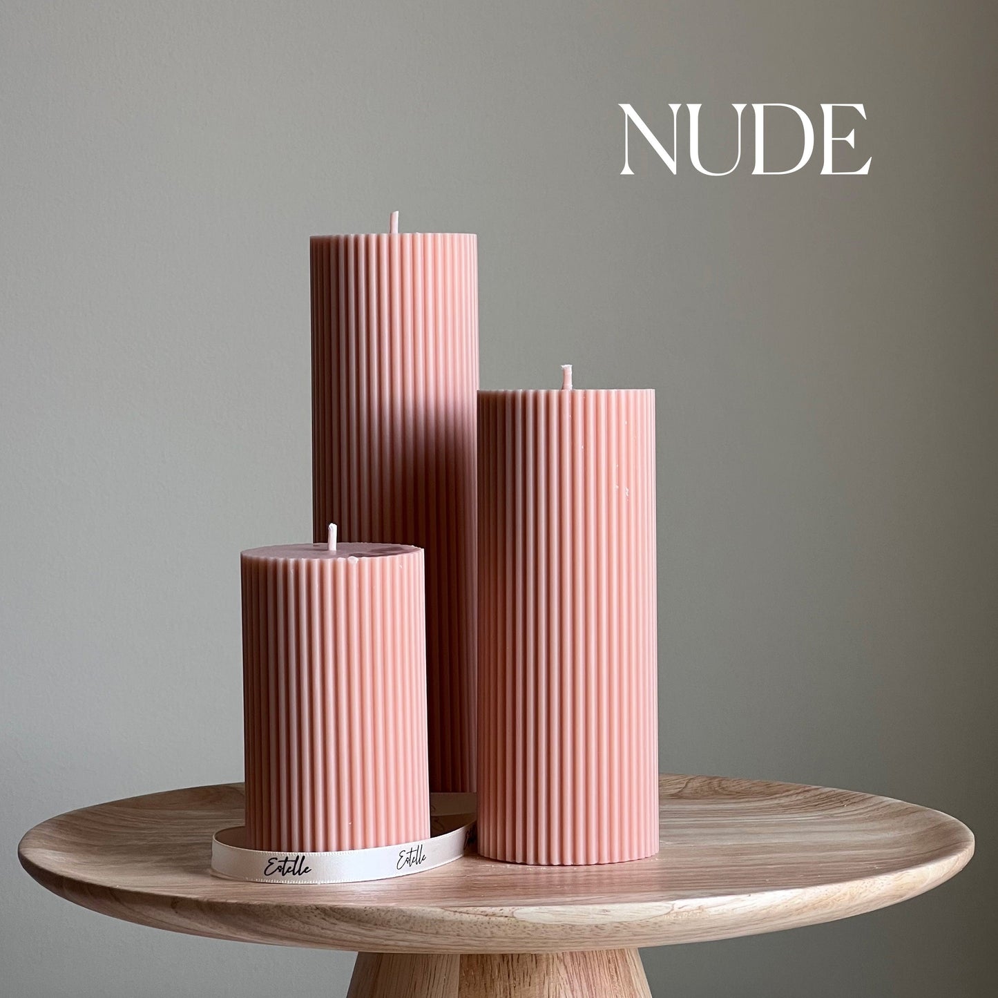 Ribbed Pillar Candle | Soy Wax Candle | Decorative Candle | Aesthetic Handmade Candle| Shaped White Candle| Unscented Candles| Unique Candle