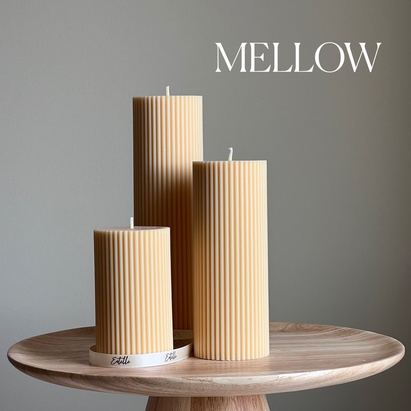 Ribbed Pillar Candle | Soy Wax Candle | Decorative Candle | Aesthetic Handmade Candle| Shaped White Candle| Unscented Candles| Unique Candle