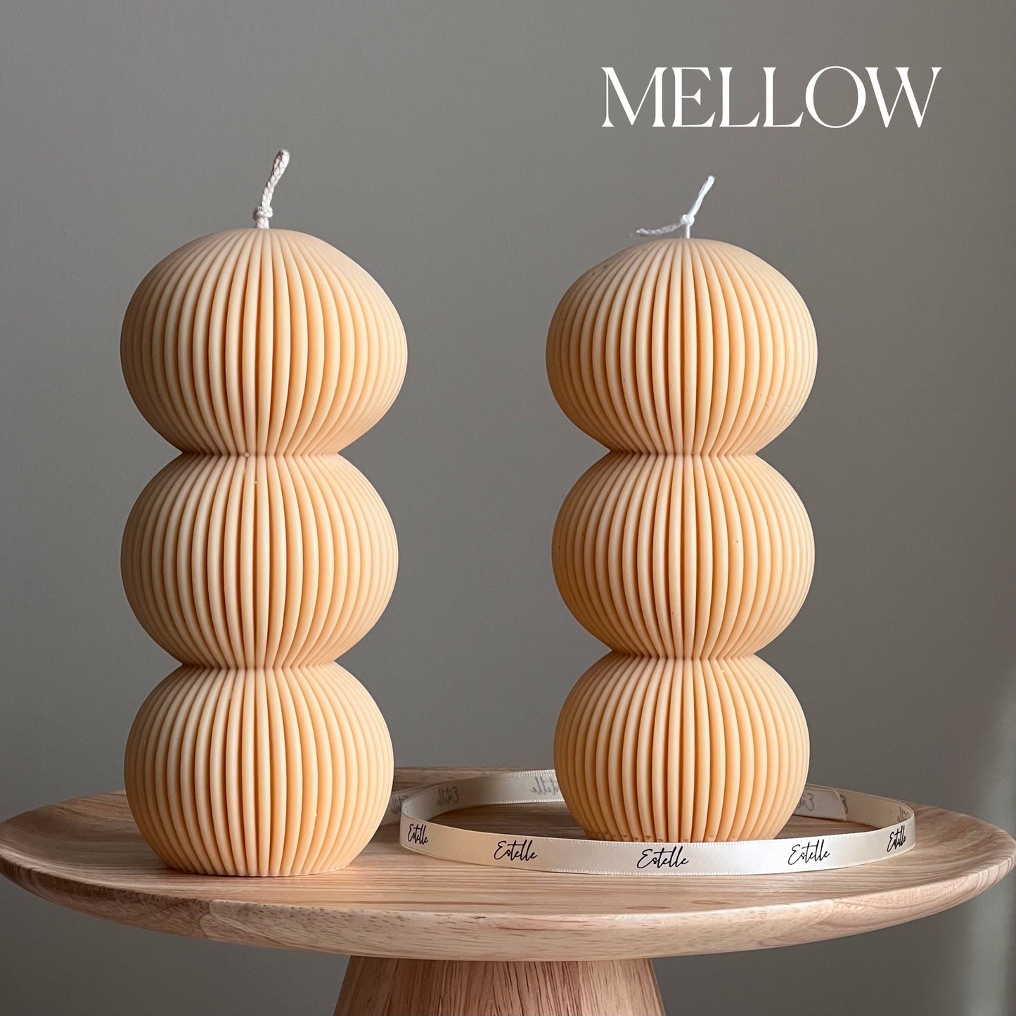 Ribbed Balls Pillar Candle | Soy Wax Candle | Decorative Handmade Candle | Aesthetic Candle| Shaped Candle| Unscented Candles| Unique Candle