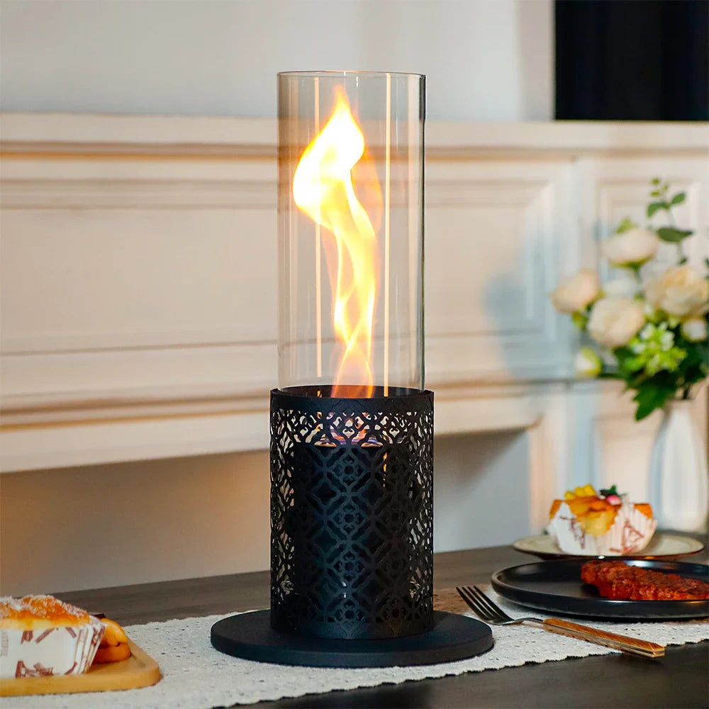 15.3"H Spiral Flame Fireplace-1